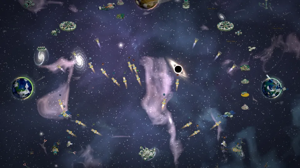 A Hetmanate colony at full stride: three worlds, one warp base.