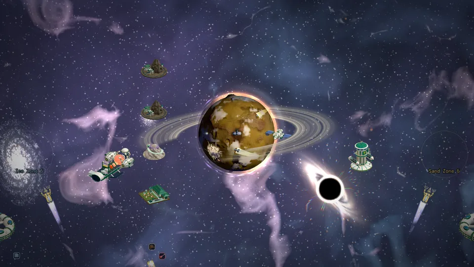 A ringed world, settled and worked, under a hungry singularity.